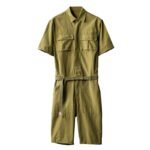 Korean Version of The British Body Suit Men's Summer Short-sleeved Shirt Jumpsuit