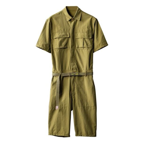 Korean Version of The British Body Suit Men's Summer Short-sleeved Shirt Jumpsuit