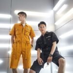 Summer Workwear Jumpsuit Men's Loose Straight Short Sleeves Jumpsuit Men's Korean Version Trend Men's Casual Shorts Pants