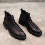 105A-181-1 Simple Black Casual Leather Shoes