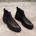 105A-181-1 Simple Black Casual Leather Shoes