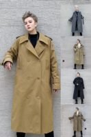 P125 Autumn and Winter Mid-length Men's Windbreaker Loose Lapel Jacket