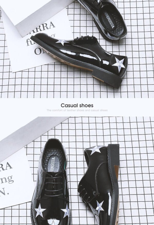 3688-p100 Leather Embroidery Versatile Men's Shoes