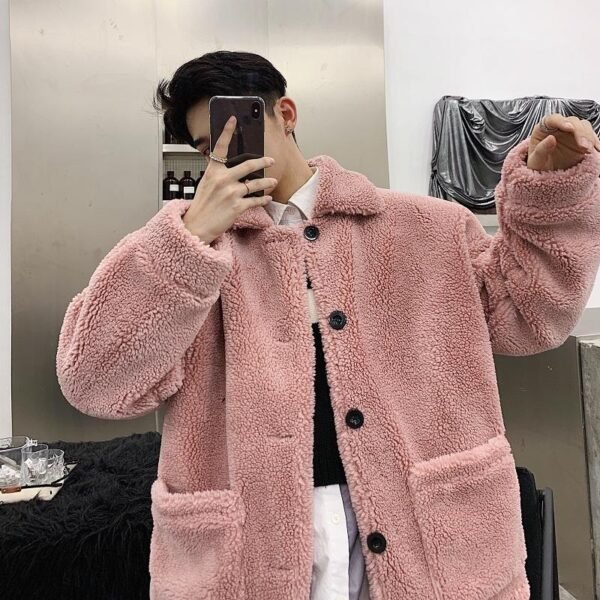 Winter Woollen Coat for Men and Women with Thickened Icelandic Velvet