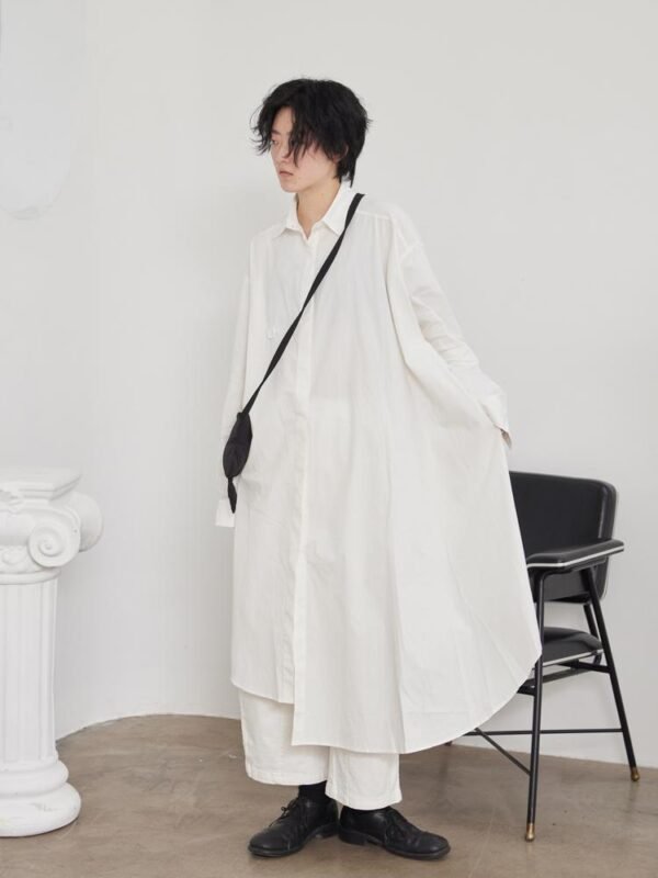 Yamamoto Diablo Asymmetrical All-match Long Shirt Dress Jacket