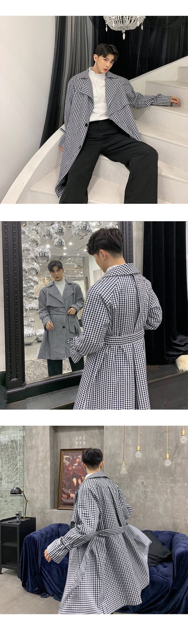 P135 New Plover Loose Long Windbreaker Jacket