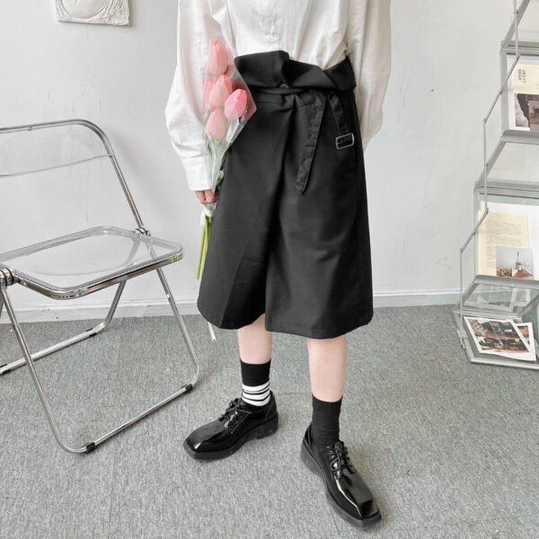 K1858 P55 Asymmetrical Loose Five-point Pants