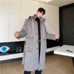 K18-P195 Personalized Design Multi-layer Foldable Cap Long Coat