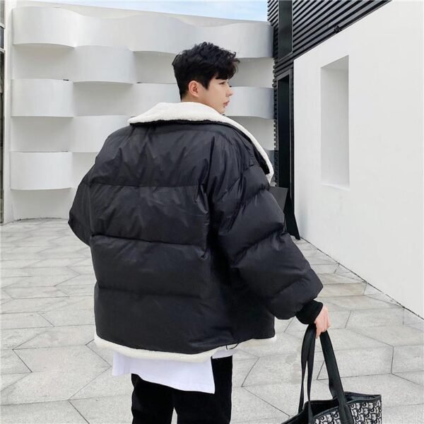 P155 Men's Korean Style Big Lapel Design Loose Bread Jacket Men