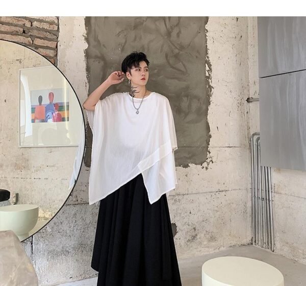 Summer Dark Asymmetric Short Sleeve T-shirt