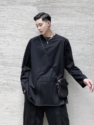 A452--652--P75  A New Round Collar, Dark Collar, Wind Jacket, Woolen Sweater, Men's Fashion Blazer  Tide