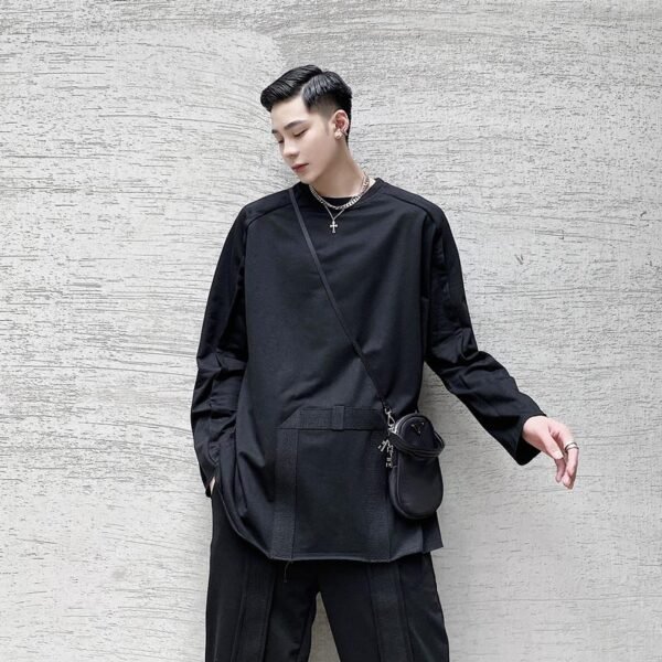 A452--652--P75  A New Round Collar, Dark Collar, Wind Jacket, Woolen Sweater, Men's Fashion Blazer  Tide