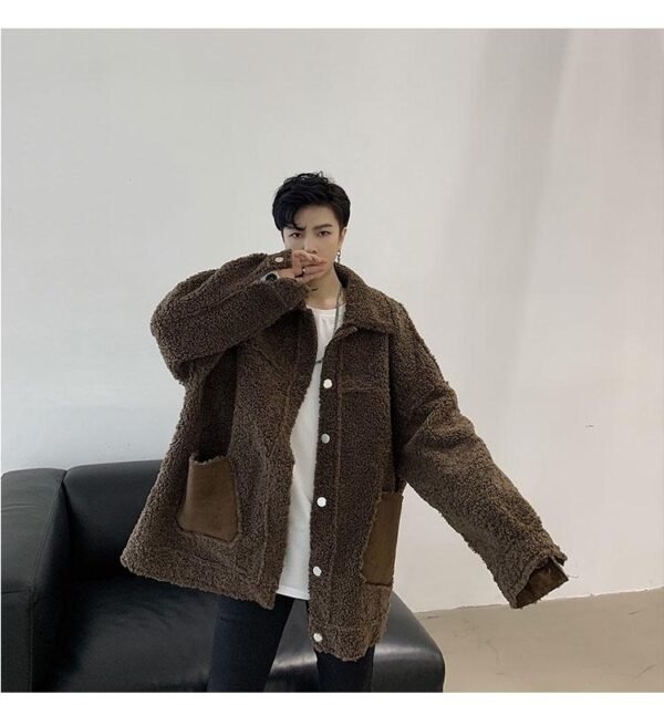 KK1252P155 Winter Fur Jacket Thickened Men's Loose Cotton Jacket