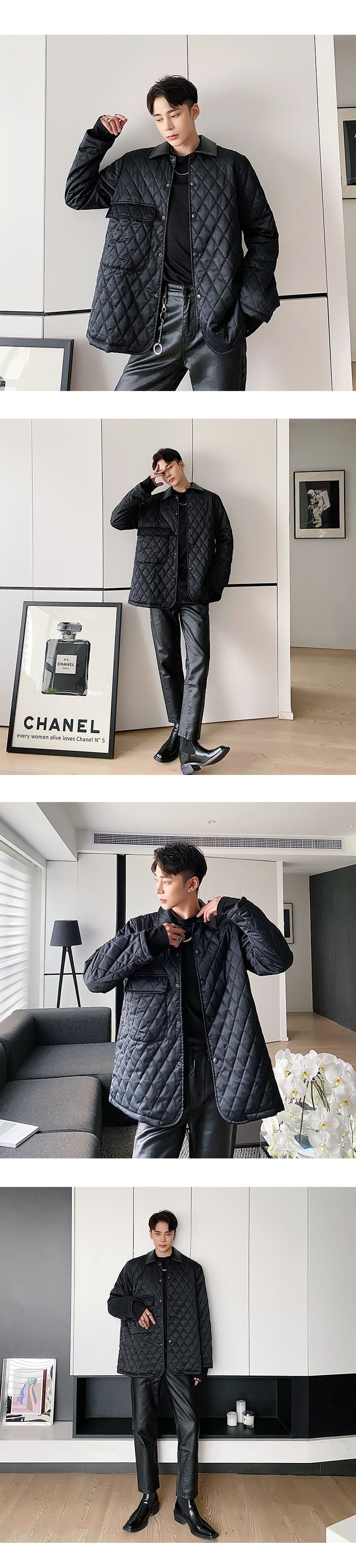 P135 Winter Retro Male Casual Temperament Jacket