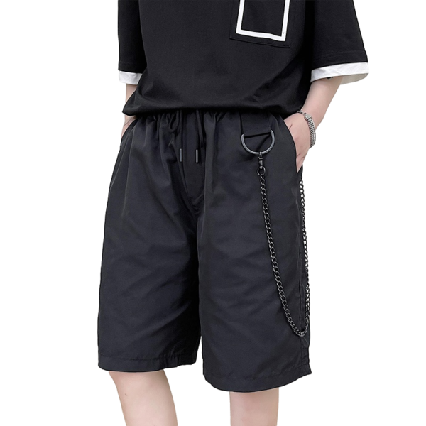 H1202 P75 Dark Black Ins Casual Beach Pants