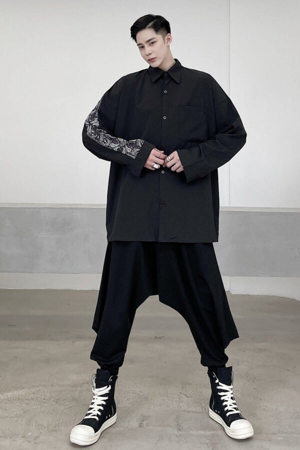 Japanese Yohji Yamamoto Casual Long-Sleeved Shirt Loose Shirt for Men