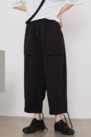 Yamamoto Dark Big Pocket All-match Drawstring Cropped Harem Pants