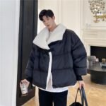 P155 Men's Korean Style Big Lapel Design Loose Bread Jacket Men