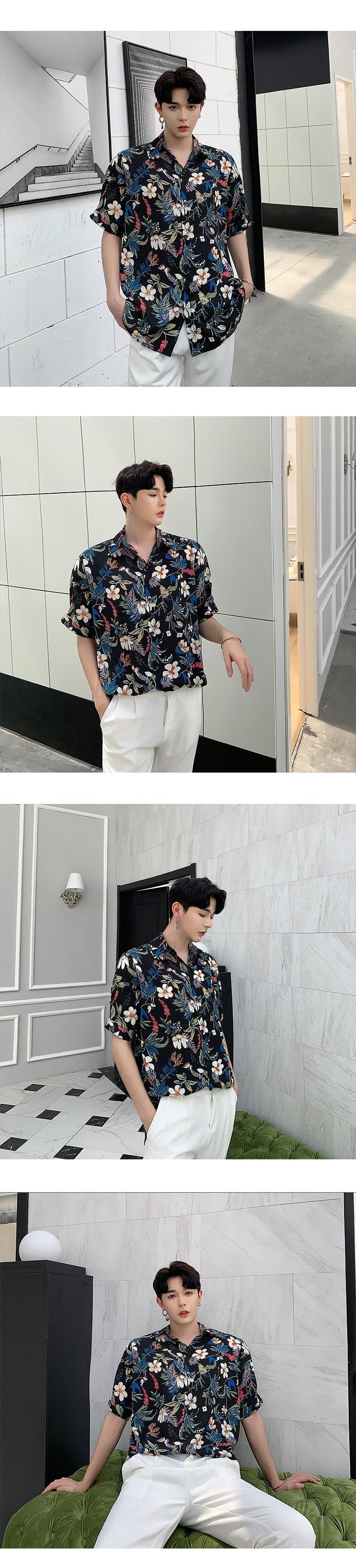 A345 Printed Chiffon Thin Cool Shirt