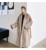 KK1558 solid color metal pendant men's rabbit fur thick coat jacket