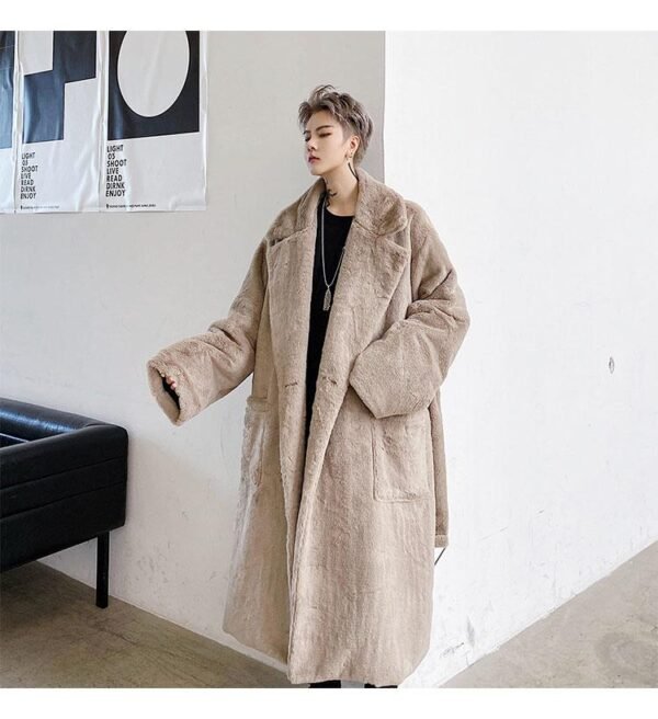 KK1558 solid color metal pendant men's rabbit fur thick coat jacket