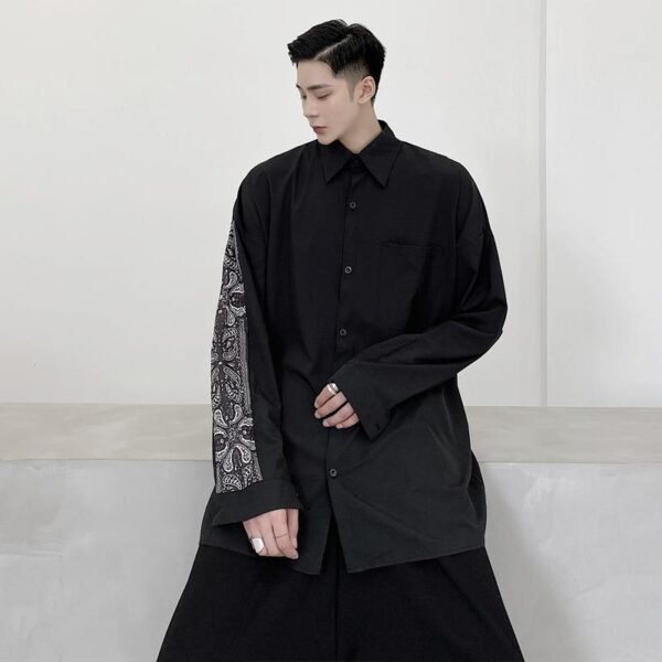 Japanese Yohji Yamamoto Casual Long-Sleeved Shirt Loose Shirt for Men