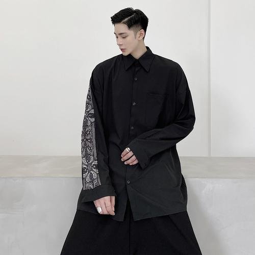 Japanese Yohji Yamamoto Casual Long-Sleeved Shirt Loose Shirt for Men