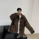 KK1252P155 Winter Fur Jacket Thickened Men's Loose Cotton Jacket