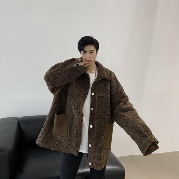 KK1252P155 Winter Fur Jacket Thickened Men's Loose Cotton Jacket