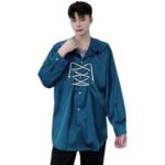 A345 Autumn Retro Long Sleeve Shirt Couple Outfit