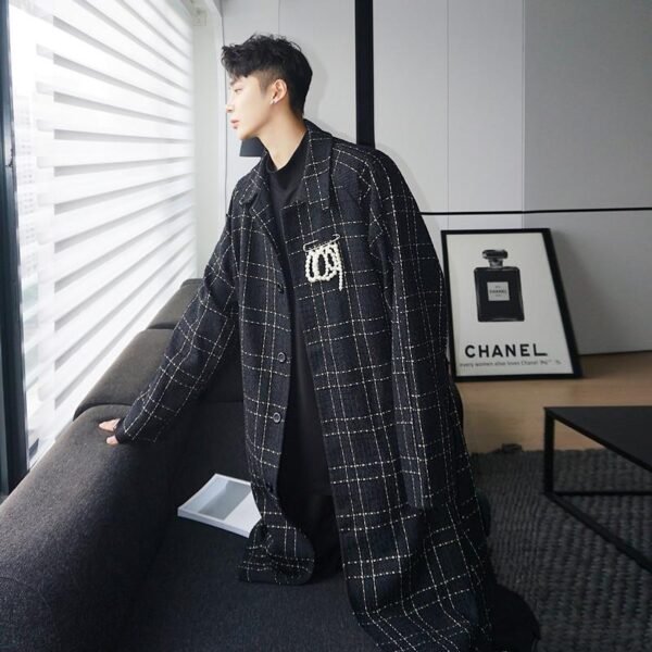 P165 Mid-length Small Fragrance Coat Fashionable All-match Over The Knee Coat