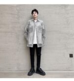 KK1662/P115 Mesh Hollow Edging Solid Color Loose Sunscreen Windbreaker Jacket