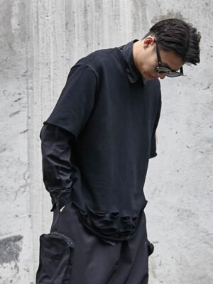 Dark Wind Loose Vest Short Sleeve T-shirt