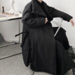 W1887 P185 Winter Long Over-the-knee Super Warm Cotton Coat Loose Japanese Niche Dark Gothic