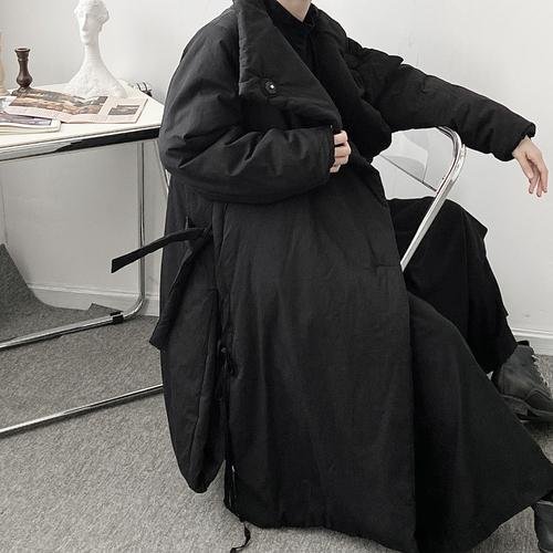 W1887 P185 Winter Long Over-the-knee Super Warm Cotton Coat Loose Japanese Niche Dark Gothic