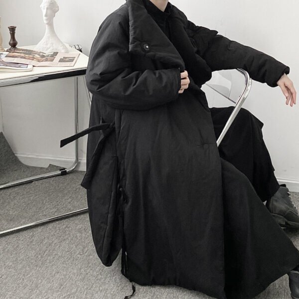 W1887 P185 Winter Long Over-the-knee Super Warm Cotton Coat Loose Japanese Niche Dark Gothic