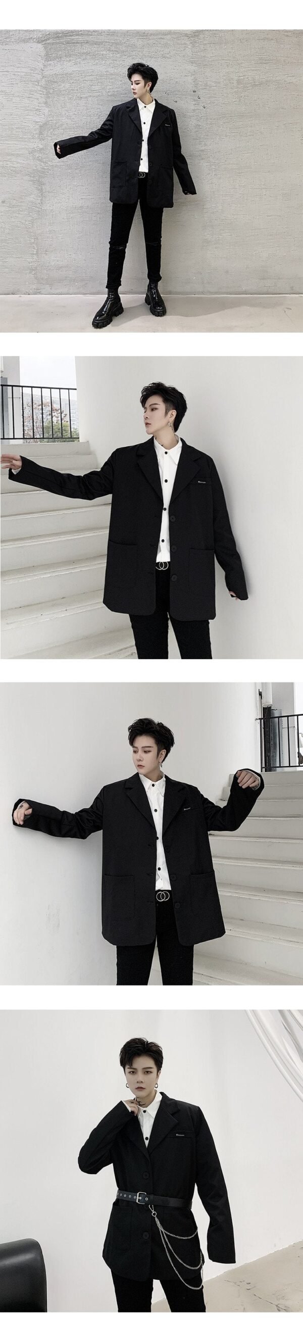 TF20 New Net Red Loose Belt Decoration Korean Long-sleeved Casual Thin Suit Jacket
