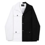 P135 Thick Color Matching Suit Jacket Men