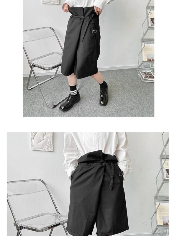 K1858 P55 Asymmetrical Loose Five-point Pants