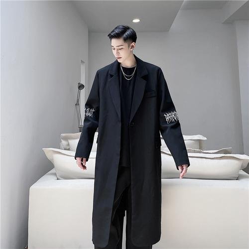 Aisa Fashion Long Trench Coat Black Windbreaker Plus Size Trench Coat