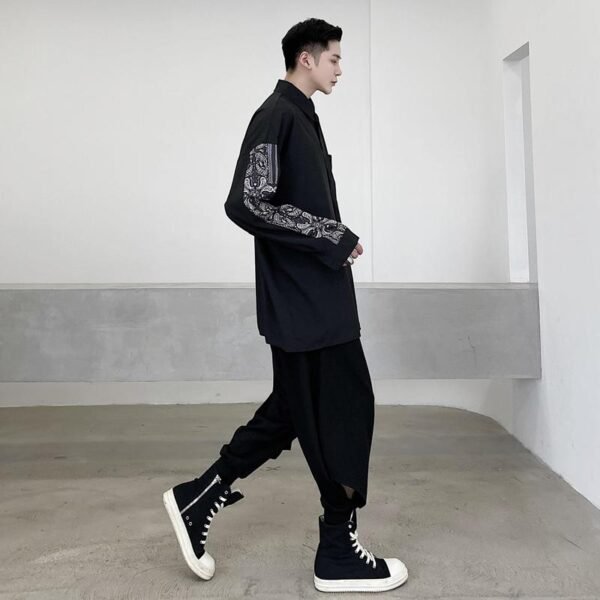Japanese Yohji Yamamoto Casual Long-Sleeved Shirt Loose Shirt for Men