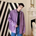 P110 New Loose Long Street Biker Jacket