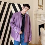 P110 New Loose Long Street Biker Jacket