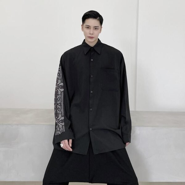 Japanese Yohji Yamamoto Casual Long-Sleeved Shirt Loose Shirt for Men