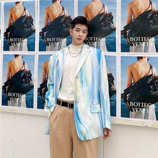 Retro Chinese Fashion Tie Dye Printing Casual Suit Autumn Blazers
