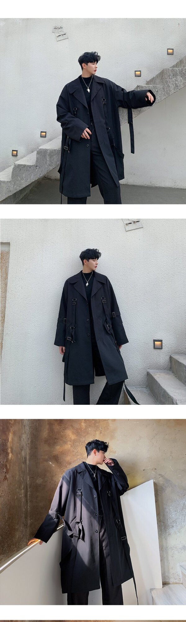 Japan Style Yoiji Yamamoto Trench Coat Trench Jacket Black Trench Coat Mens