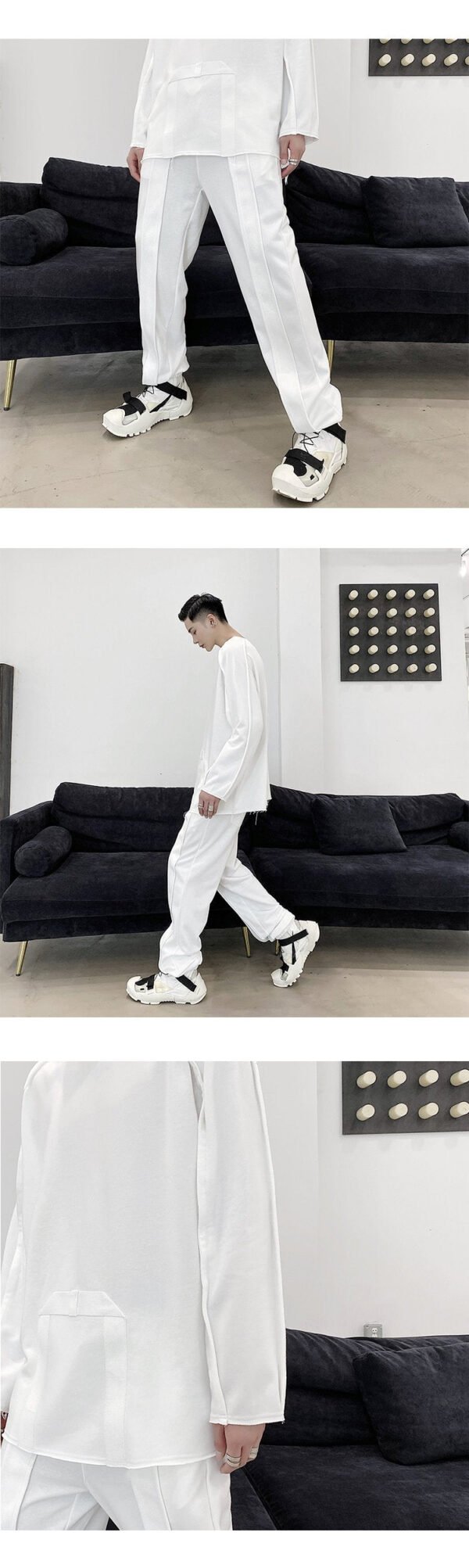 A452--652--P75  A New Round Collar, Dark Collar, Wind Jacket, Woolen Sweater, Men's Fashion Blazer  Tide