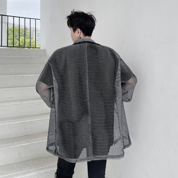 KK1662/P115 Mesh Hollow Edging Solid Color Loose Sunscreen Windbreaker Jacket