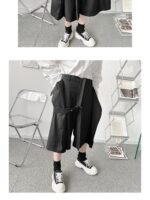 K1897 P65 Irregular Deconstruction Suspender Shorts