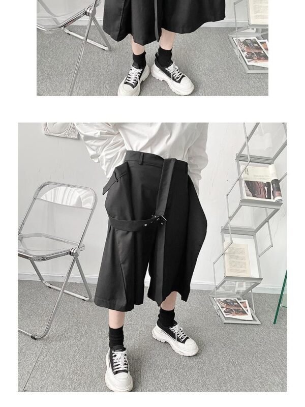 K1897 P65 Irregular Deconstruction Suspender Shorts